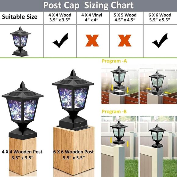 30 Pcs Colorful LED, 4  Silicon Solar Panels, fit 4x4 6x6 Wooden Posts 2 pack - Picture 3 of 6